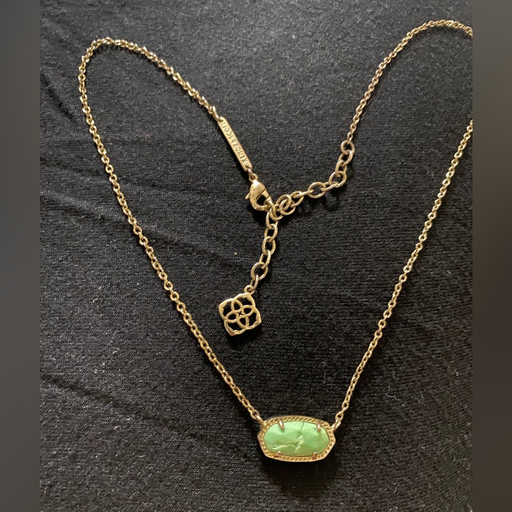 Kendra Scott Gold and Green Necklace